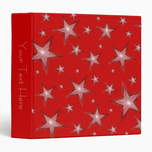 Red Stars 'Your Text' binder red (Front/Spine)