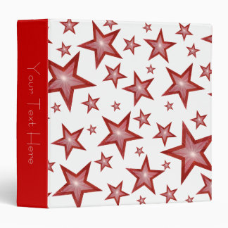 Red Stars 'Your Text' binder white