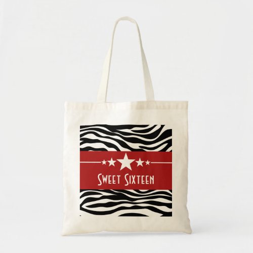 Red Stars Zebra Print Sweet 16 Bag