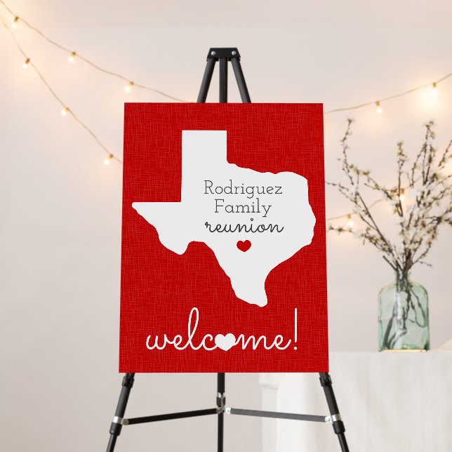 Red State of Texas Family Reunion Foam Board (In Situ (Stand))