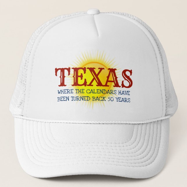Red State Texas Go Back 50 Years Trucker Hat (Front)