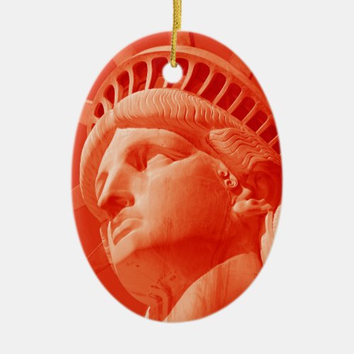 Red Statue of Liberty Ceramic Ornament