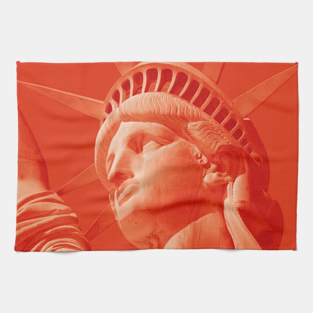 Red Statue of Liberty Kitchen Towel (Horizontal)