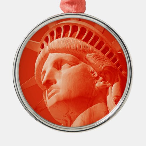 Red Statue of Liberty Metal Ornament