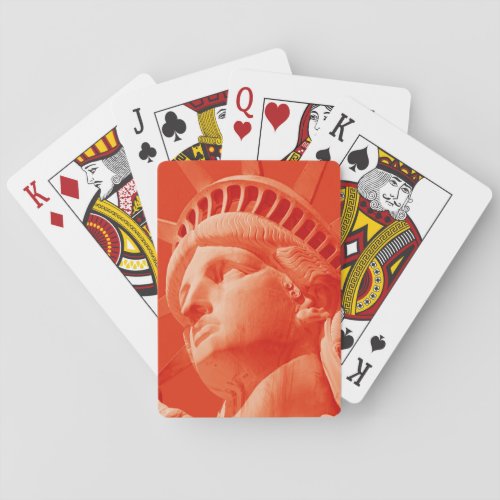 Red Statue of Liberty Playing Cards