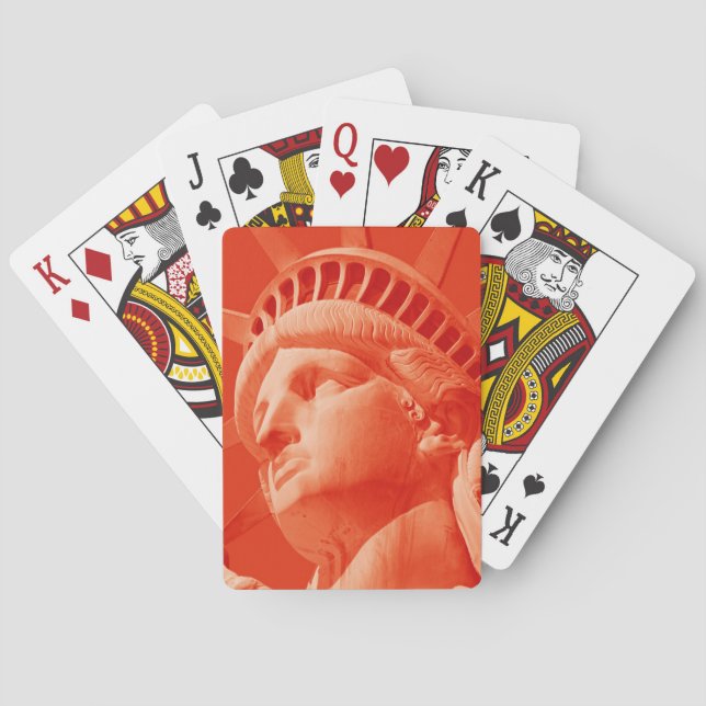 Red Statue of Liberty Poker Cards (Back)
