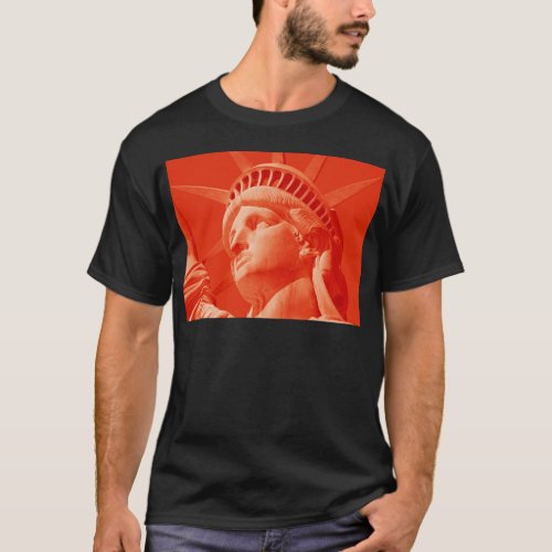 Red Statue of Liberty T_Shirt