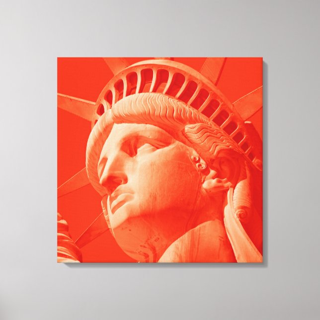 Red Statue of Liberty Wrapped Canvas Print (Front)