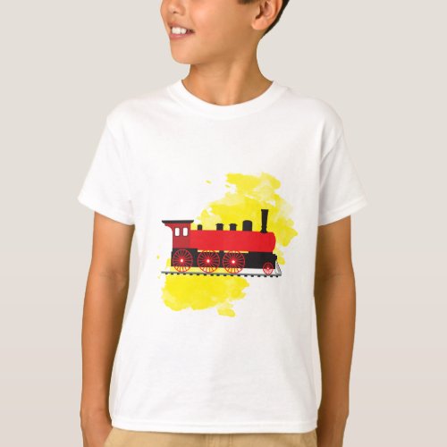 Red Steam Engine  T_Shirt