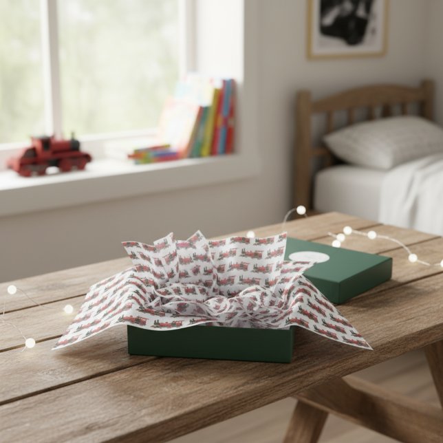 Red Steam Train  Tissue Paper (Red Steam Train Tissue Paper)