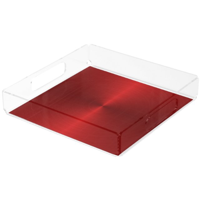 Red Steel Vanity Tray (Angled)