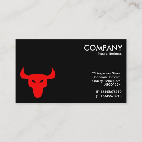 Red Steer Symbol _ Black Business Card
