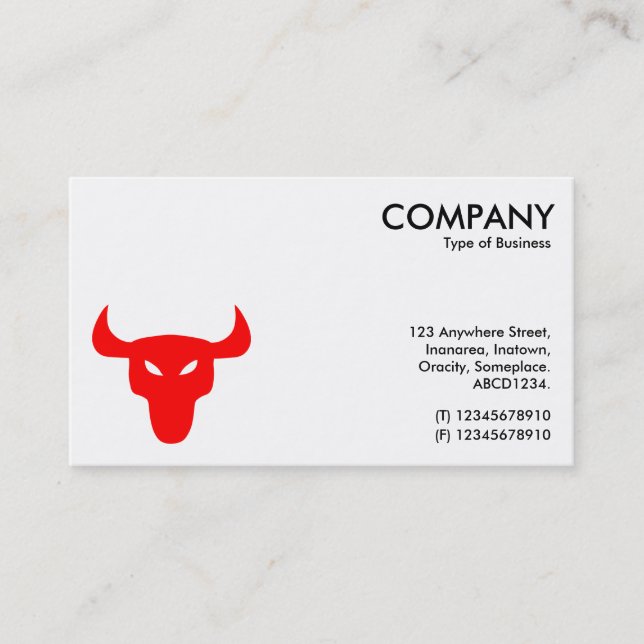 Red Steer Symbol - White Business Card (Front)