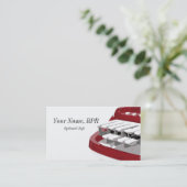 Red Steno Machine Court Reporter Business Cards (Standing Front)