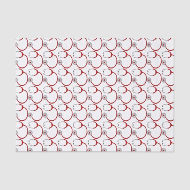 Red Stethoscope-Nurse Tissue Paper (Front)
