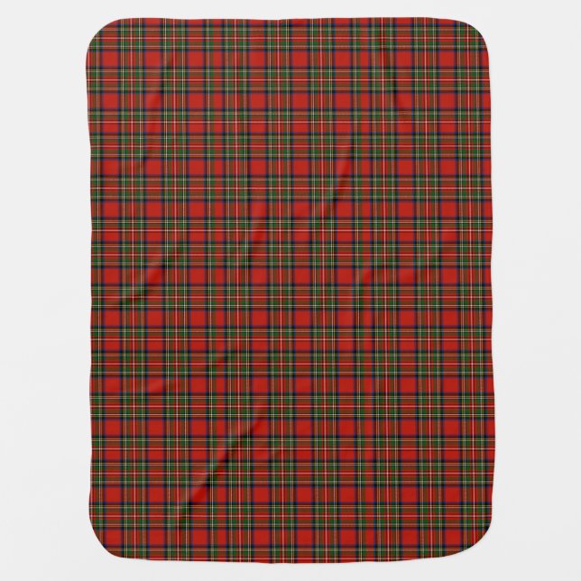 Red Stewart Plaid Baby Blanket (Front)