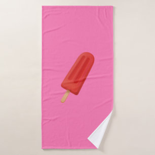 Red stick ice-cream bath towel