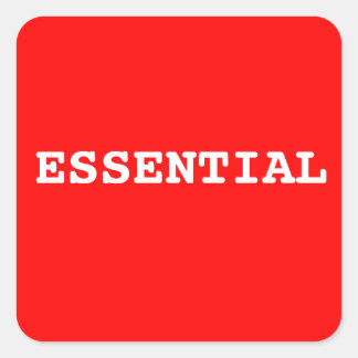 Red Sticker That Says Essential