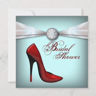 red Stiletto Bridal Shower bachelorette party Invitation