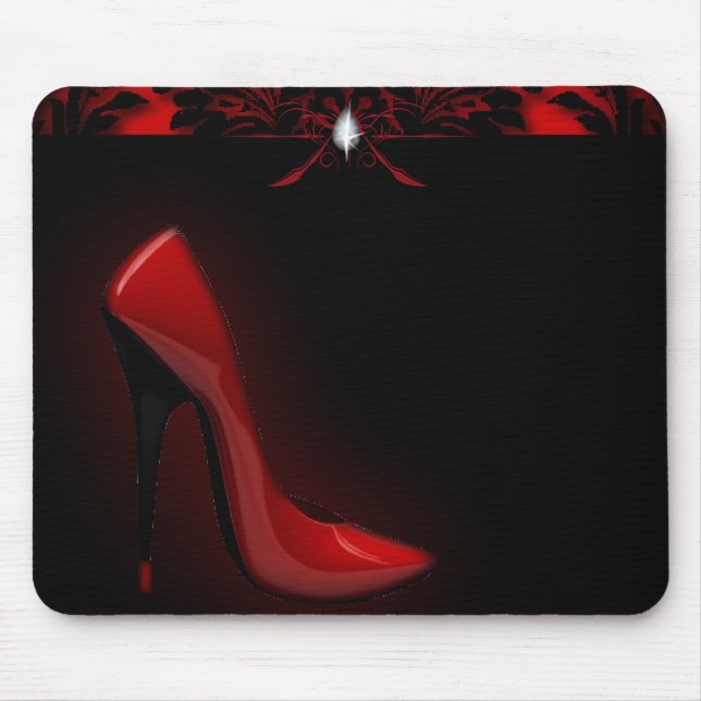 red Stiletto Bridal Shower bachelorette party Mouse Pad (Front)