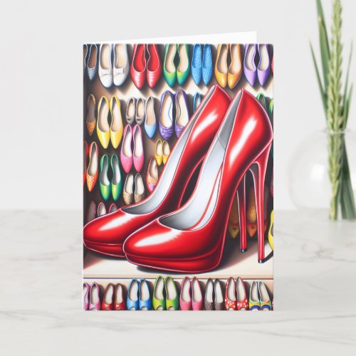 Red Stiletto Shoes Birthday Card
