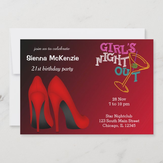 Red Stilettos birthday Invitation (Front)