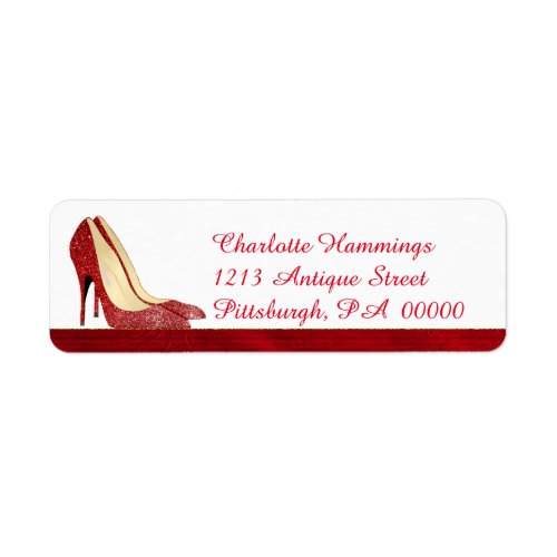 Red Stilettos Girly Address Label