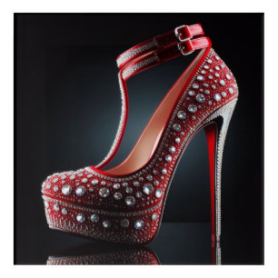 Red Stilettos with Diamonds Acrylic Print