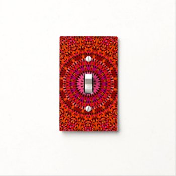 Red Stone Garden Mandala Light Switch Cover by ZyddArt at Zazzle