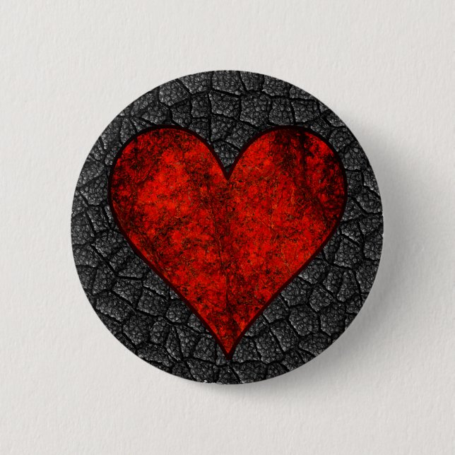 Red Stone Heart Button (Front)