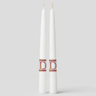 Red Stone Letter D Taper Candle