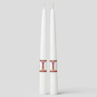 Red Stone Letter I Taper Candle