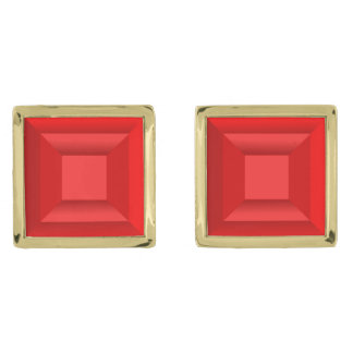 Red stones gold cufflinks