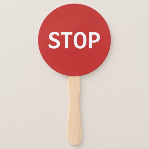Red Stop Sign and Green Go Sign Hand Fan