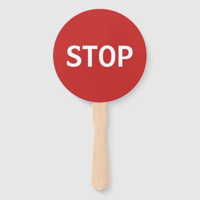 Red Stop Sign and Green Go Sign Hand Fan (Front)
