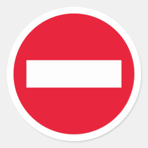 Red STOP sign stickers - Do not enter traffic icon