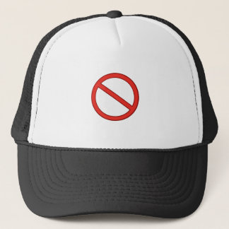 RED STOP SYMBOL WARNING GRAPHIC TRUCKER HAT