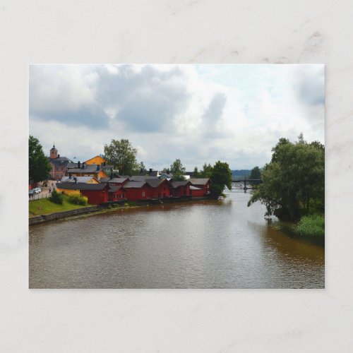 Red Storehouses in Porvoo Finland Postcard