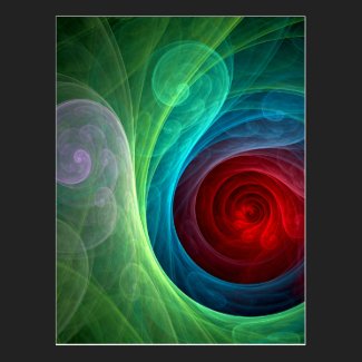 Red Storm Abstract Art Postcard