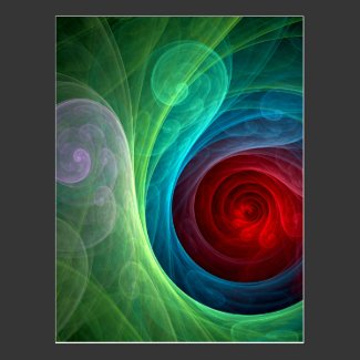 Red Storm Abstract Art Postcard