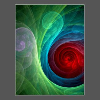 Red Storm Abstract Art Postcard
