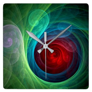 Red Storm Abstract Art Square