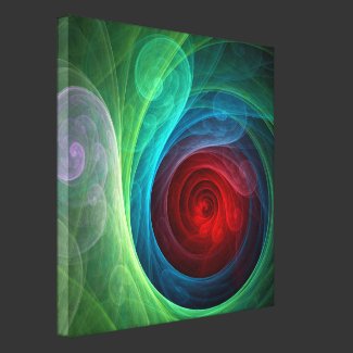 Red Storm Abstract Art Wrapped Canvas Print