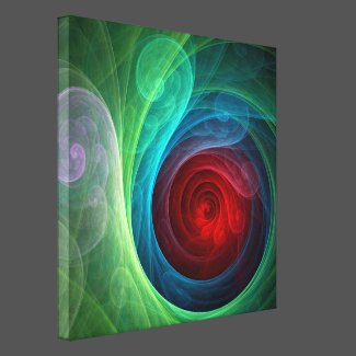 Red Storm Abstract Art Wrapped Canvas Print