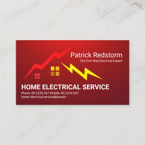 Red Storm Electric Lightning Strike Electrician Business Card