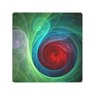Red Storm Floral Modern Abstract Art Color Pattern