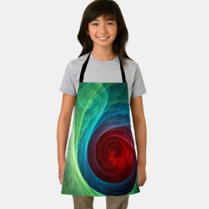 Red Storm Floral Modern Abstract Art Color Pattern Apron