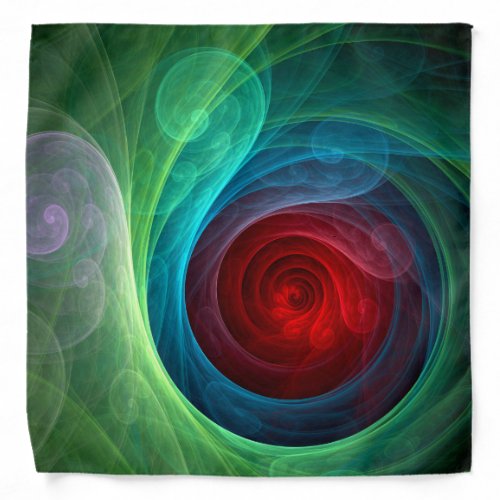 Red Storm Floral Modern Abstract Art Color Pattern Bandana