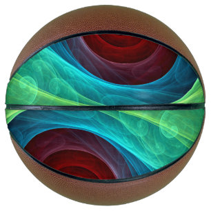 Red Storm Floral Modern Abstract Art Color Pattern Basketball