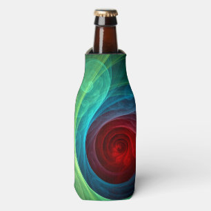 Red Storm Floral Modern Abstract Art Color Pattern Bottle Cooler